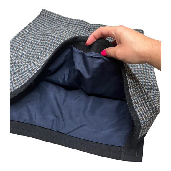 J.Crew Wool blend gray gingham print mini skirt 6 nwot - Picture 4 of 5